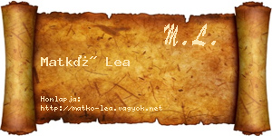 Matkó Lea névjegykártya